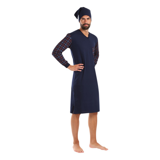 Chemise de nuit pour hommes Foltýn bleu foncé surdimensionné (FNKDN21)