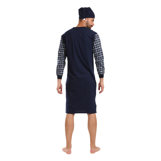 Chemise de nuit pour hommes Foltýn bleu foncé surdimensionné (FNKDN22)