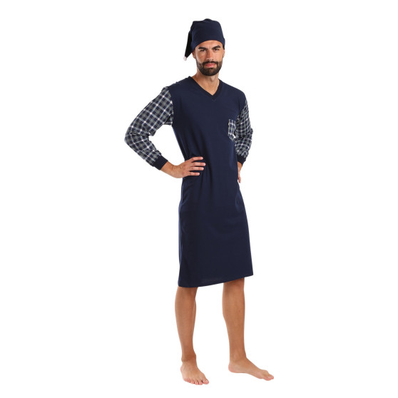 Chemise de nuit pour hommes Foltýn bleu foncé surdimensionné (FNKDN22)