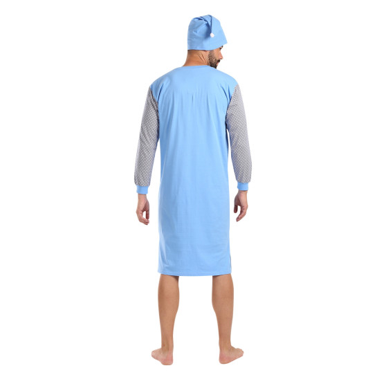 Chemise de nuit pour hommes Foltýn bleu surdimensionné (FNKDN23)