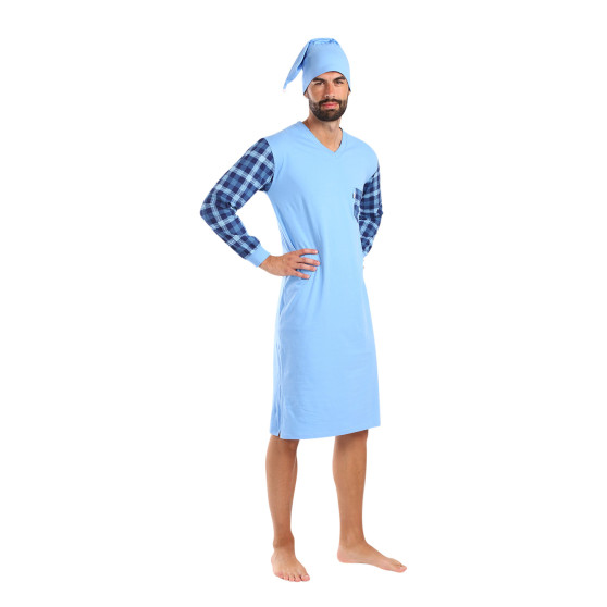 Chemise de nuit pour hommes Foltýn bleu surdimensionné (FNKDN24)