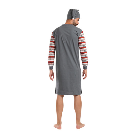 Foltýn Chemise de nuit grise oversize pour hommes (FNKDN25)