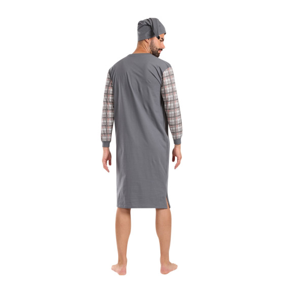 Foltýn Chemise de nuit grise oversize pour hommes (FNKDN26)