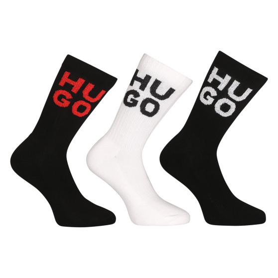 3PACK chaussettes HUGO hautes multicolores (50518606 001)