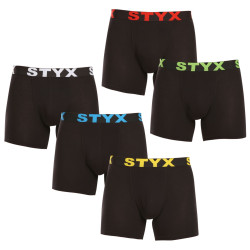 5PACK Boxers homme Styx long sport élastique noir (5U9601)