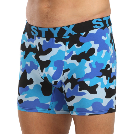 Styx Caleçon homme long art sports caoutchouc camouflage bleu (UN1850)