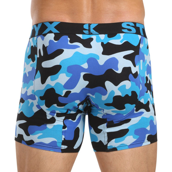 Styx Caleçon homme long art sports caoutchouc camouflage bleu (UN1850)