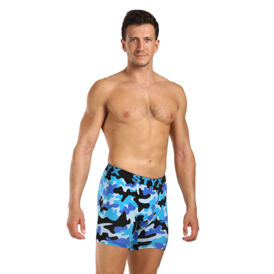 Styx Caleçon homme long art sports caoutchouc camouflage bleu (UN1850)