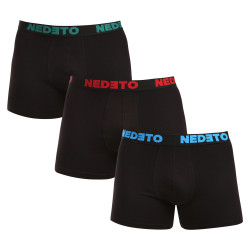 3PACK Boxers homme Nedeto noir (3NB003b)