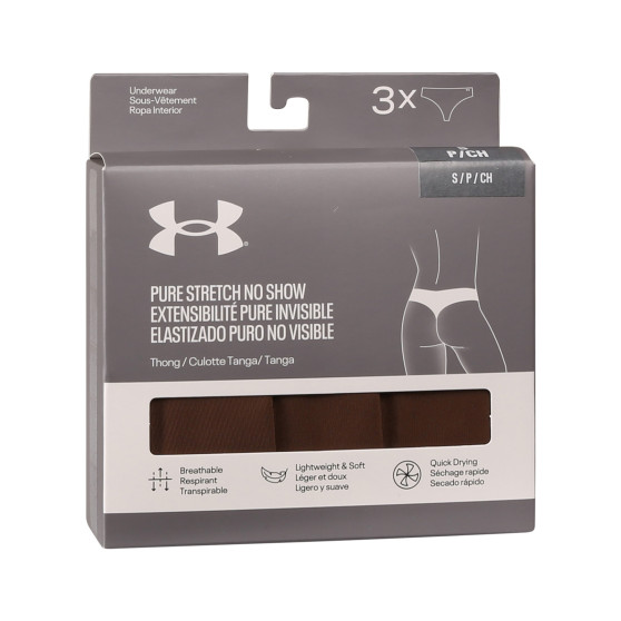 3PACK Strings pour femmes Under Armour marron (1383893 625)