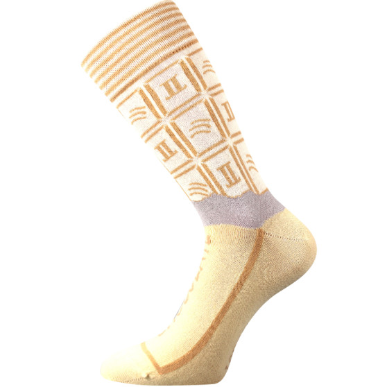 Lonka Chaussettes hautes pour femmes multicolores (Chocolate-white)