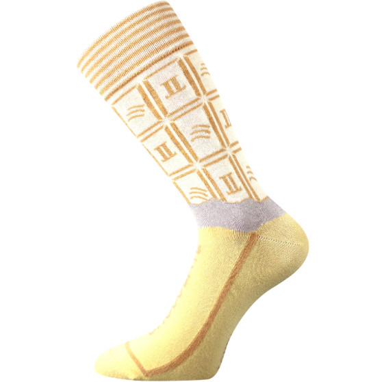 Lonka Chaussettes hautes pour hommes multicolores (Chocolate-white)