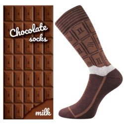 Chaussettes drôles pour hommes Lonka marron (Chocolate milk pánské)