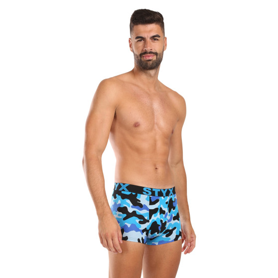 Styx Caleçon homme art sports rubber camouflage bleu (G1850)