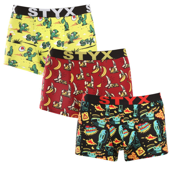 3PACK Boxers homme Styx art sports rubber multicolour (3G13198)