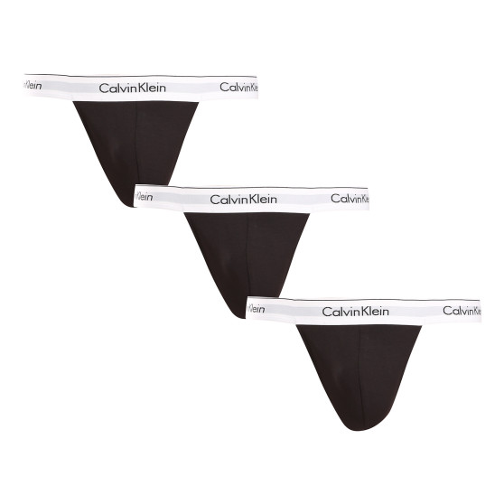 3PACK Strings pour hommes Calvin Klein noir (NB3226A-001)