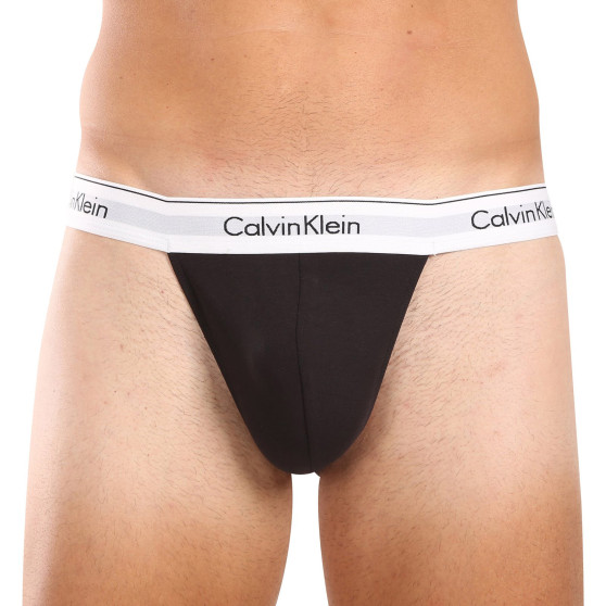 3PACK Strings pour hommes Calvin Klein noir (NB3226A-001)