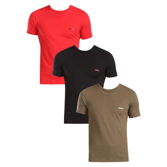 3PACK t-shirt hommes HUGO multicolore (50480088 985)